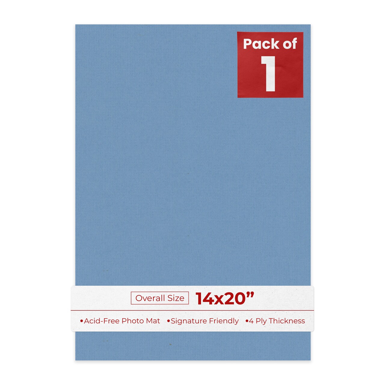 Brittany Blue 14x20 Uncut Mat Board - Blank Sheets, No Opening